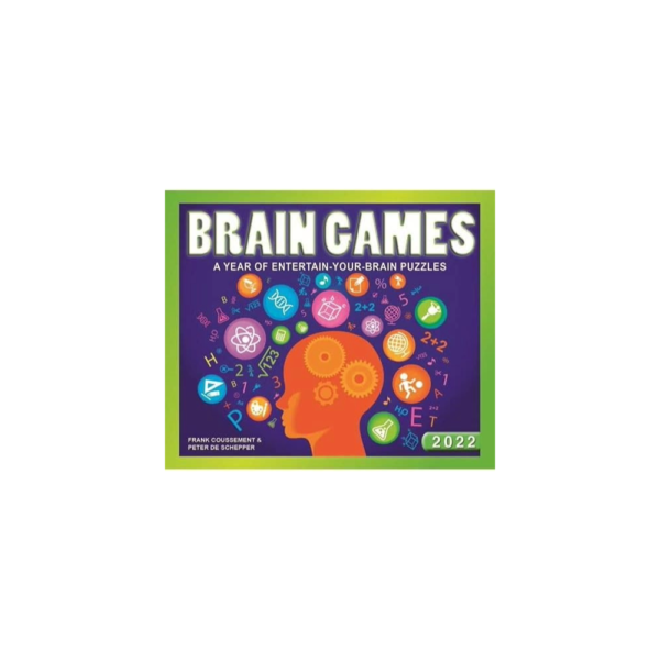 Calendar Ink Brain Games 2022 Desk Calendar - A Year of Entertain-Your Brain Puzzles, Multicolored