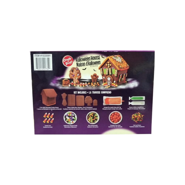 Create a Treat Chocolate Halloween House Set, Pre- Built Cookie and Ready to Decorate - Image 2