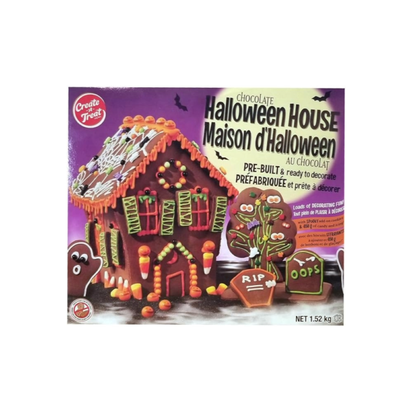 Create a Treat Chocolate Halloween House Set, Pre- Built Cookie and Ready to Decorate - Image 4