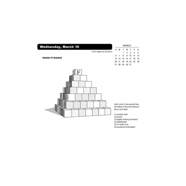 Calendar Ink Brain Games 2022 Desk Calendar - A Year of Entertain-Your Brain Puzzles, Multicolored - Image 3