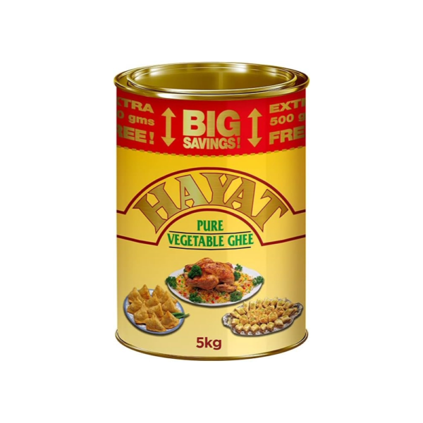 Hayat Pure Vegetable Ghee Net Wt 5 Kg, 5 Kilogram