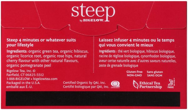 Bigelow Tea - Steep Organic Green Tea with Pomegranate - Image 2