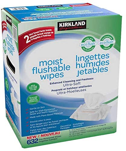 Kirkland Signature moist flushable wipes