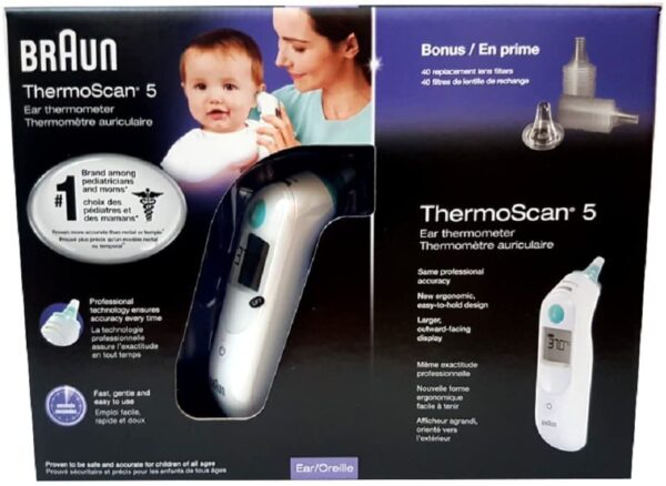 Braun Thermoscan 5 Ear Thermometer with 40 lens filters
