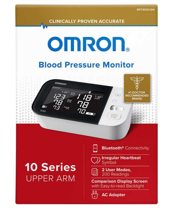 Omron BP7455CAN Blood Pressure Monitor with Bluetooth & Upper Arm Easy-Wrap Comfit Cuff - Image 6