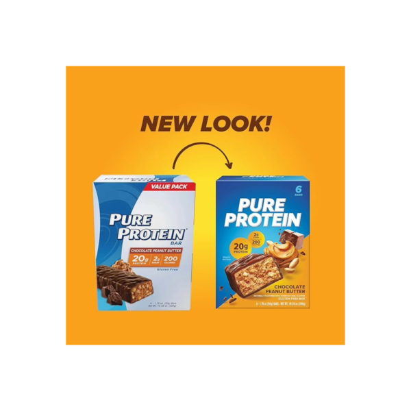 Pure Protein Bar Variety Pack (6 Chocolate Peanut Butter, 6 Chewy Chocolate Chip, 6 Chocolate Deluxe), (18 Count of 1.76 Oz Bars) from Pure Protein - Image 2