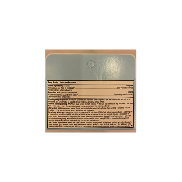 Bayer Aspirin Low Dose 81mg Enteric Coated Tablets 365 Count Low Strength - Image 3