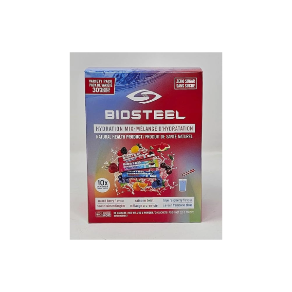 BIOSTEEL Zero Sugar Sports Hydration Mix Variety - Berry, Rainbow Twist & Blue Raspberry Flavors, 30 Packets - Image 2