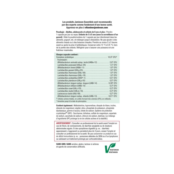 Jamieson Probiotic 10 Billion Active Cells - Daily Maintenance, Club Size - Image 4