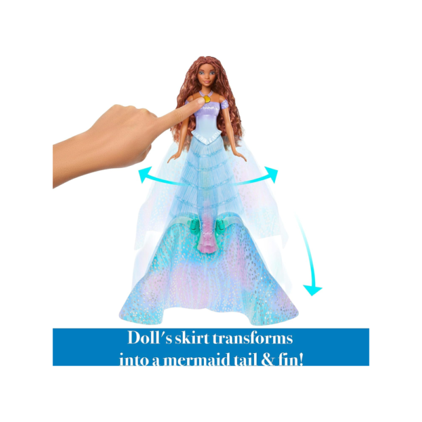 Disney The Little Mermaid Transforming Ariel Fashion Doll, Switch from Human to Mermaid, Toys Inspired by The Movie - Image 2