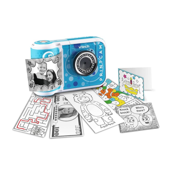 VTech KidiZoom PrintCam, High-Definition Digital Camera for Photos and Videos, Instant Prints, Flip-Out Selfie Camera, Kids Age 4 and up, Blue