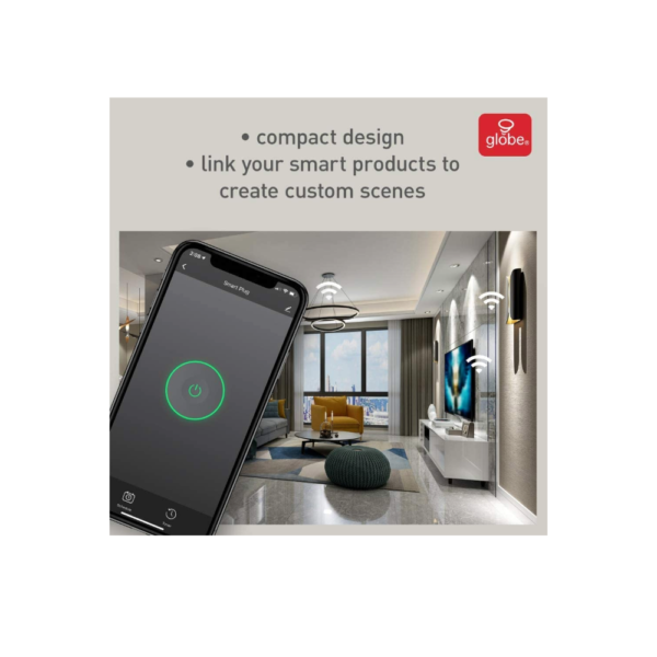 Globe Electric Wi-Fi Smart Plug, No Hub Required, Voice Activated, 4 Grounded Outlet, (4-Pack, 15A) 50207, White - Image 5