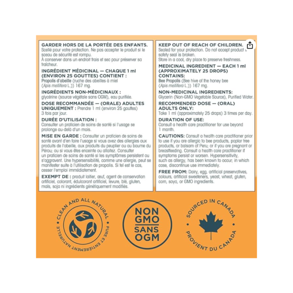 Organika Bee Propolis Liquid- Natural Immune Support, Sore Throat Relief, Antioxidant, Alcohol-Free- 100 ml - Image 6