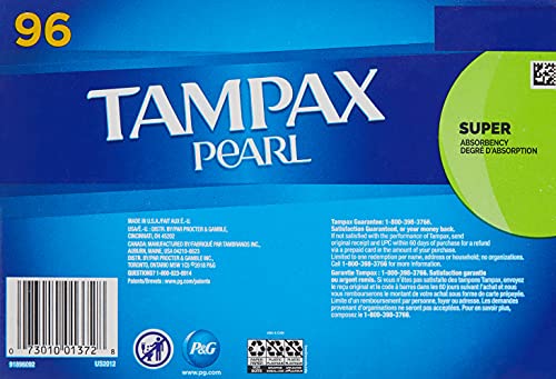 Tampax Pearl Unscented Super Absorbency Tampons, 96 Count - Image 3