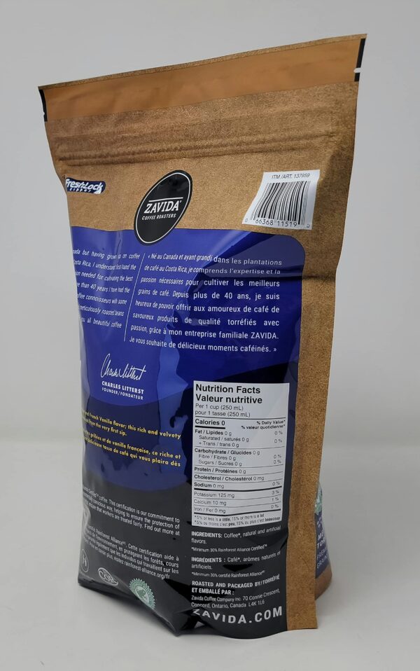 Zavida Hazelnut Vanilla Premium Whole Bean Flavoured / Flavored Coffee, Medium-Dark Roast, RFA 30%, Kosher, Halal, 100% Arabica, 2 Pound Bag - Image 5