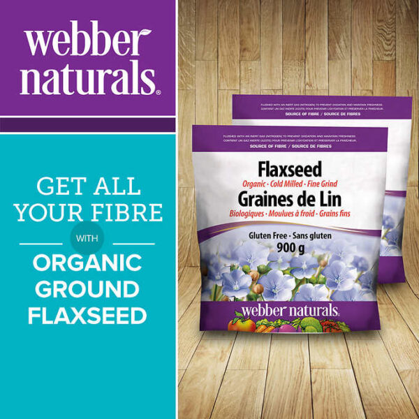 Webber Naturals Cold Milled Ground Flaxseed - Certified Organic -900g (Econo Pack) - Image 2