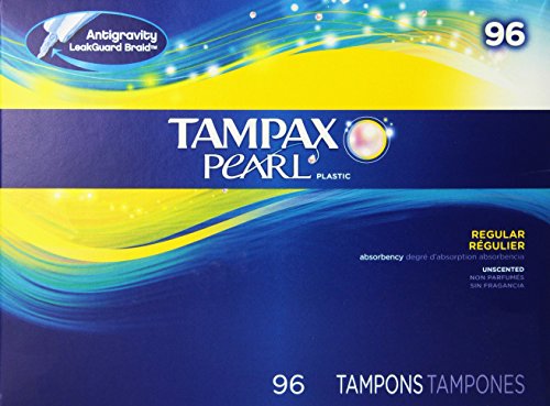 Tampax Pearl Regular Absorbency Unscented Tampons, 96 Count