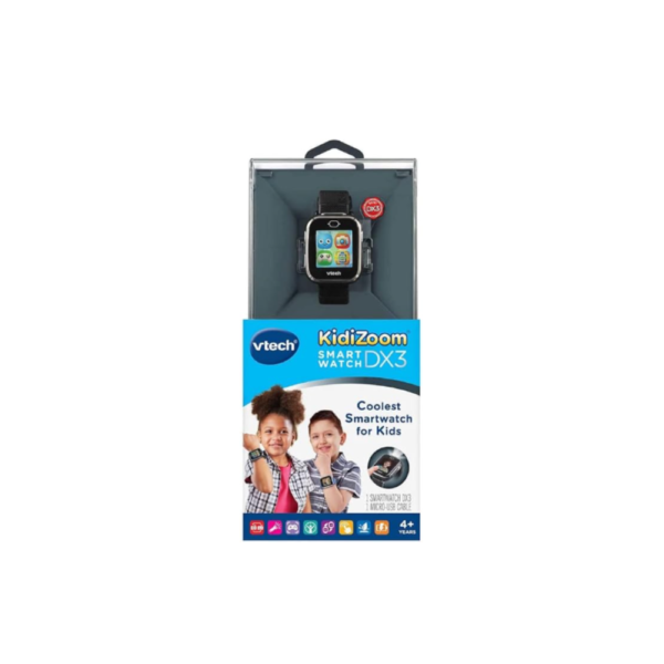 VTech KidiZoom Smartwatch DX3 with Dual Cameras, LED Light and Flash, Secure Watch Pairing, Photo & Video Effects, Games, Pedometer, Splashproof, Rechargeable Battery, Kids Age 4 and up (Black) - Image 2