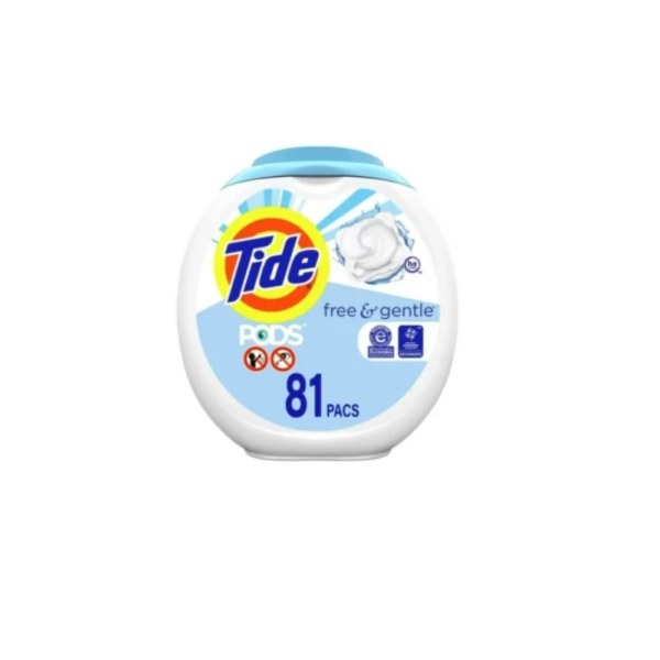Tide PODS Laundry Detergent Pacs, Free & Gentle, 81 Count