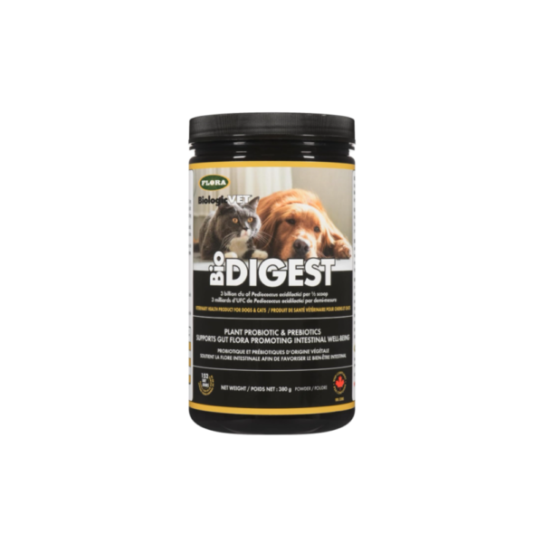 BiologicVET - BioDIGEST Plant Probiotic, 380g All-Natural Advanced Dog & Cat Probiotic Powder with Prebiotics & Flax, Relieves Diarrhea and Constipation, Supports Digestion, Allergy, Immunity & Health