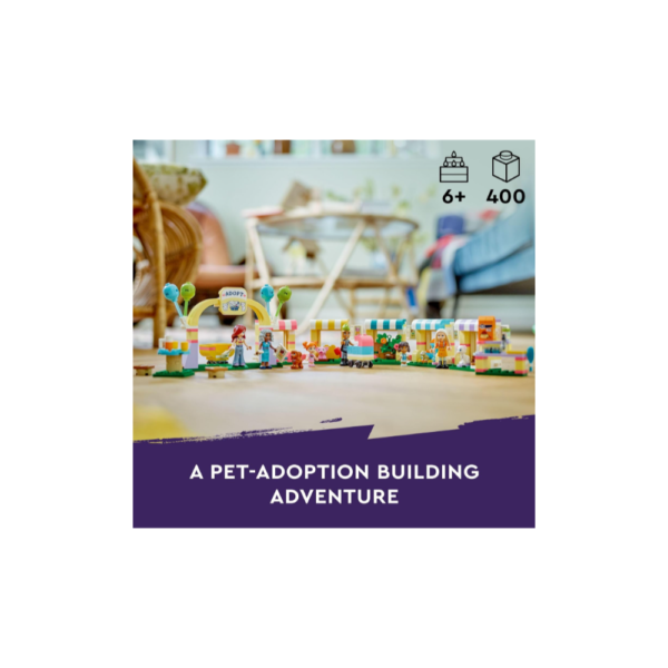 LEGO Friends Pet Adoption Day Toy, Animal Set, Pretend Play, Gift Idea for Kids, Girls and Boys Aged 6 Years and Up, with 7 Characters and 5 Animal Figures, Hedgehog, Hamster, Pig and More, 42615 - Image 2