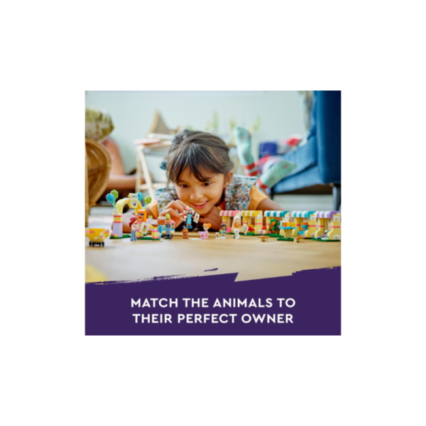 LEGO Friends Pet Adoption Day Toy, Animal Set, Pretend Play, Gift Idea for Kids, Girls and Boys Aged 6 Years and Up, with 7 Characters and 5 Animal Figures, Hedgehog, Hamster, Pig and More, 42615 - Image 4