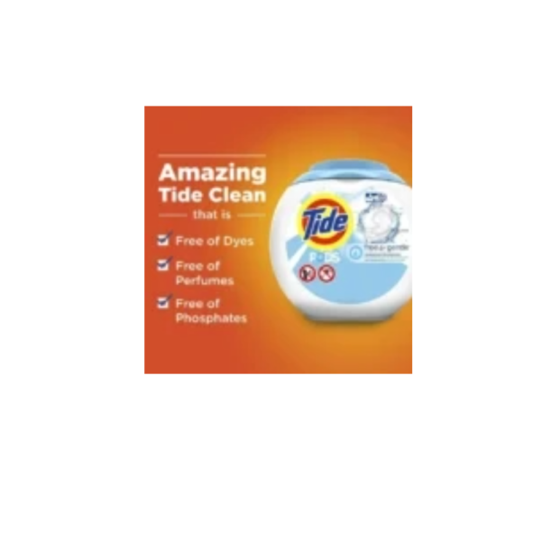 Tide PODS Laundry Detergent Pacs, Free & Gentle, 81 Count - Image 5
