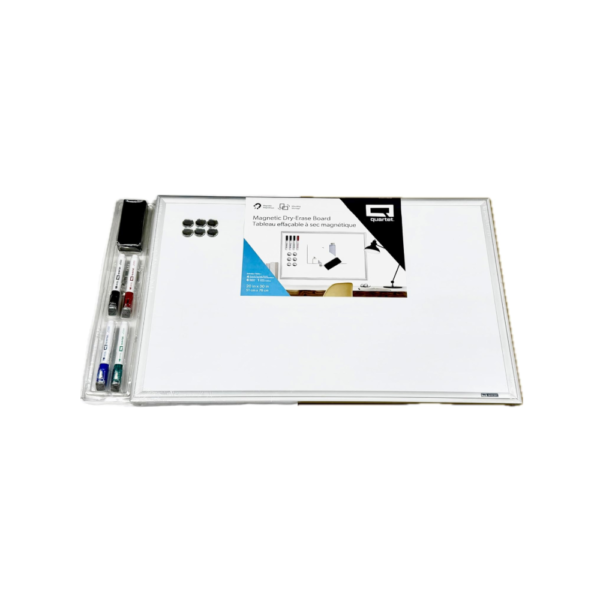 Quartet Whiteboard Kit with Dry Erase Surface, Includes 4 Markers, 6 Magnets, 1 Eraser, 20"W x 30"L