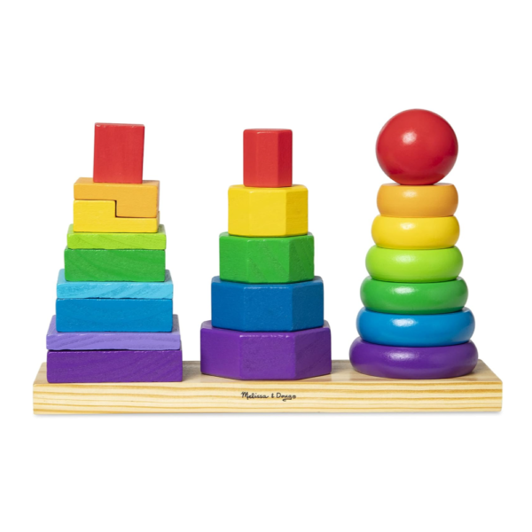 Educational Wooden Toy for Kids Ages 2+: Melissa & Doug Geometric Stacker