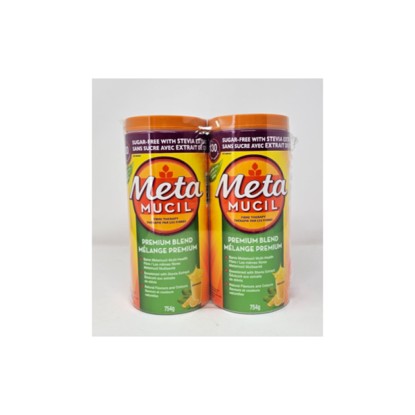 Metamucil Premium Fiber Blend - Sugar-Free with Stevia, Natural Flavors and Colors - 130 Servings