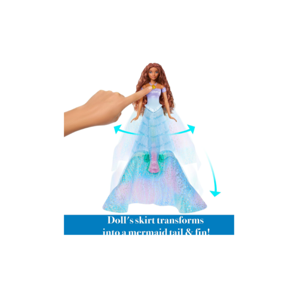 Mattel Disney The Little Mermaid Transforming Ariel Fashion Doll – Switches Between Human and Mermaid Forms, Movie-Inspired Toy - Image 4