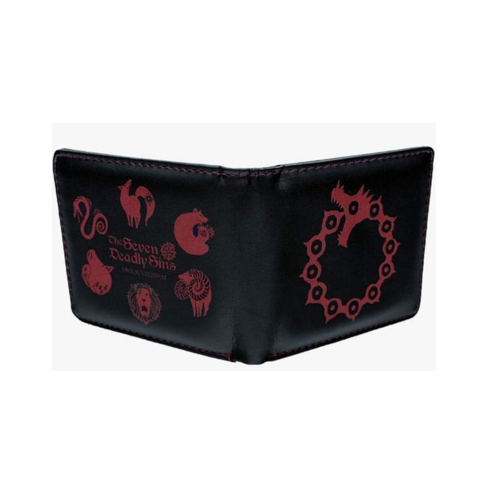 ABYSTYLE The Seven Deadly Sins Vinyl Bi-Fold Wallet and Metal Keychain Set – Includes a Money and Credit Card Holder, Anime Manga Accessories, Black, Regular Size, Minimalist Design - Image 4