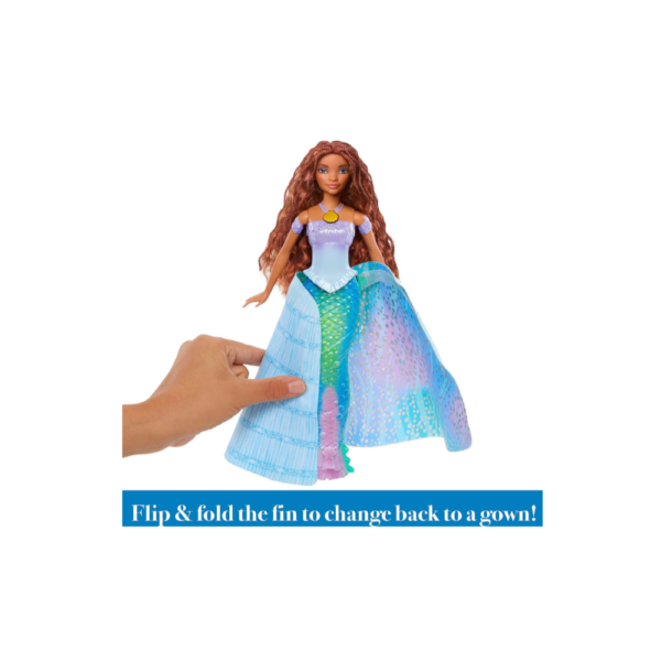Mattel Disney The Little Mermaid Transforming Ariel Fashion Doll – Switches Between Human and Mermaid Forms, Movie-Inspired Toy - Image 5