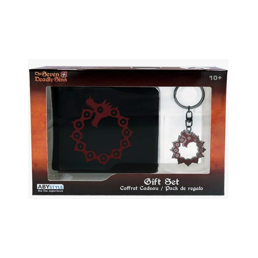 ABYSTYLE The Seven Deadly Sins Vinyl Bi-Fold Wallet and Metal Keychain Set – Includes a Money and Credit Card Holder, Anime Manga Accessories, Black, Regular Size, Minimalist Design - Image 5