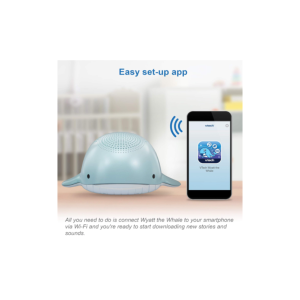 VTech BC8312 Wyatt the Whale Sleep Soother and White Noise Machine: Features 10 Stories, 10 Ambient Sounds, and 10 Soothing Melodies, along with a Glow-on-Ceiling Night Light. - Image 8