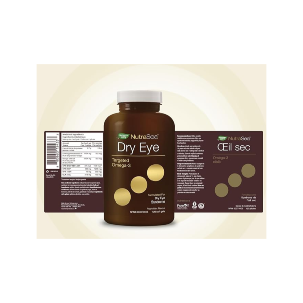 NutraSea Dry Eye Omega-3 Supplement 1500 mg EPA + DHA 120 Softgels - Image 2