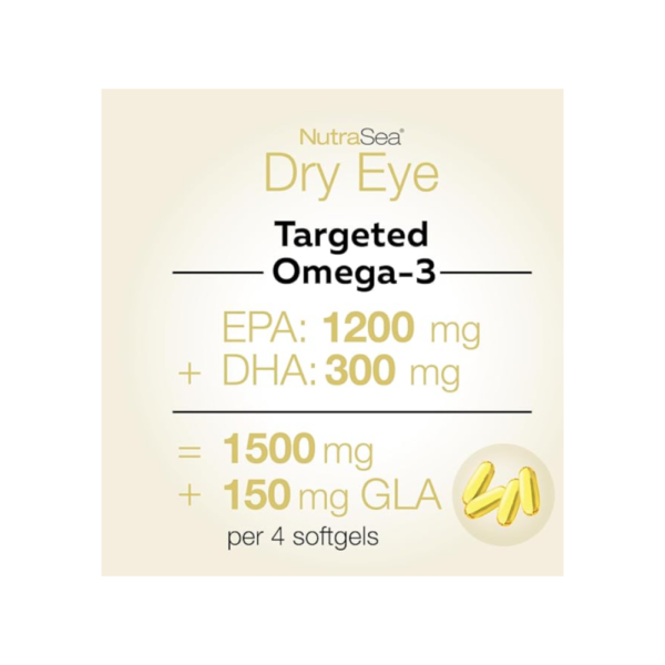NutraSea Dry Eye Omega-3 Supplement 1500 mg EPA + DHA 120 Softgels - Image 4