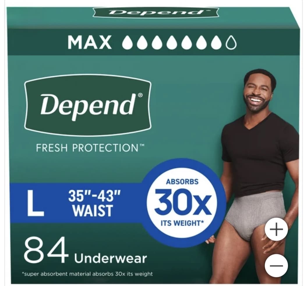 Depend Men’s Maximum Absorbency Underwear – Disposable Incontinence Briefs with OdorBlock, Soft Fabric, 30x Absorption, Grey, Multiple Sizes - Image 2