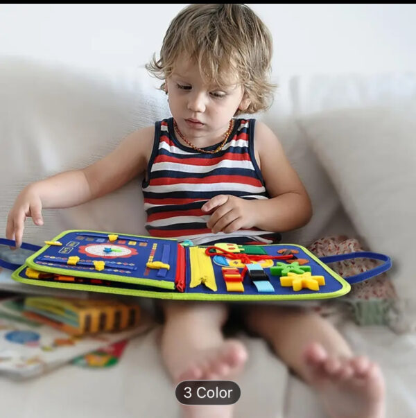 Busy Board Learning Bag – Toddler Sensory Toy with Zippers, Buckles, Shapes & Clocks for Fine Motor Skills and Early Learning - Image 4