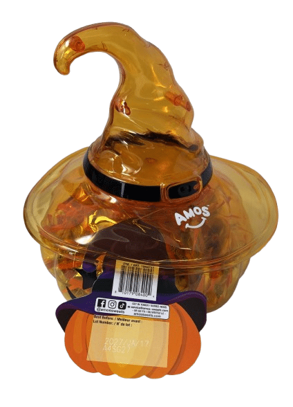 Amos Food Pumpkin Party Halloween Candy Container – 1kg Assorted Gummies - Image 2
