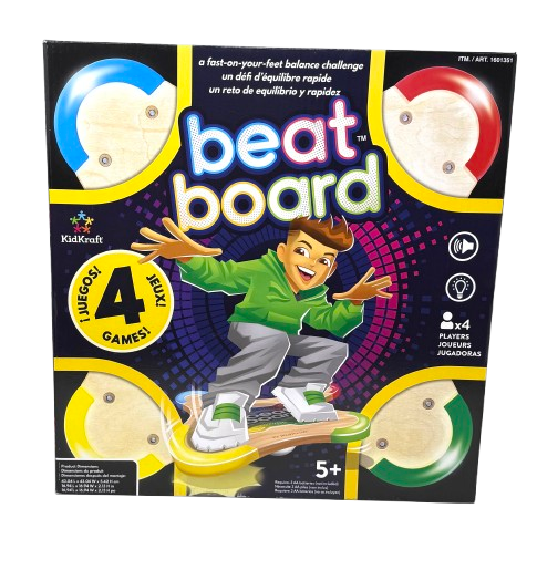 KidKraft Beat Board Wooden Stand-On Balance Game | 4 Modes | Lights & Sounds | Voice-Guided | Educational & Active Play